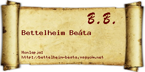 Bettelheim Beáta névjegykártya