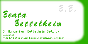 beata bettelheim business card